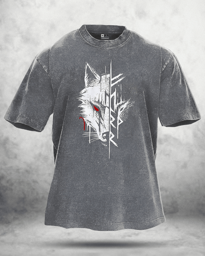 KOSZULKA WOLF RED EYE WASHED - Ironfit PL