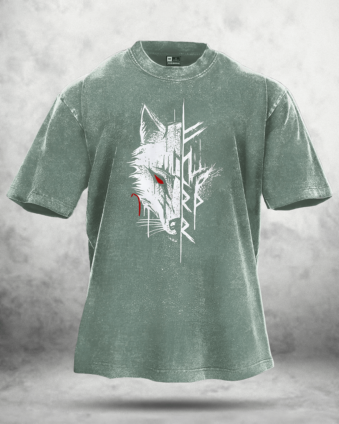KOSZULKA WOLF RED EYE WASHED - Ironfit PL