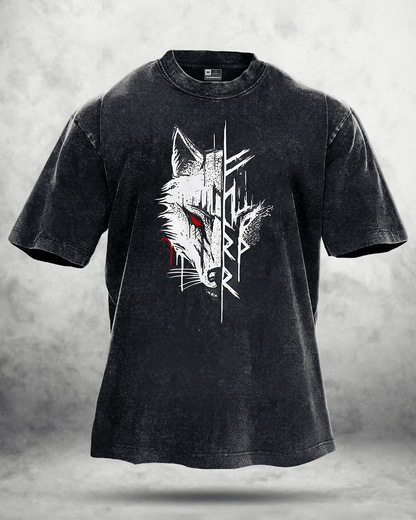 KOSZULKA WOLF RED EYE WASHED - Ironfit PL