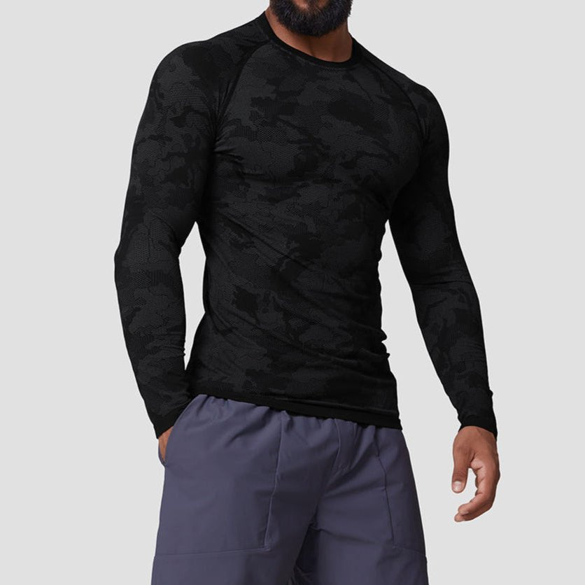 Koszulka z długim rękawem Seamless Camo Quick Dry - Ironfit PL
