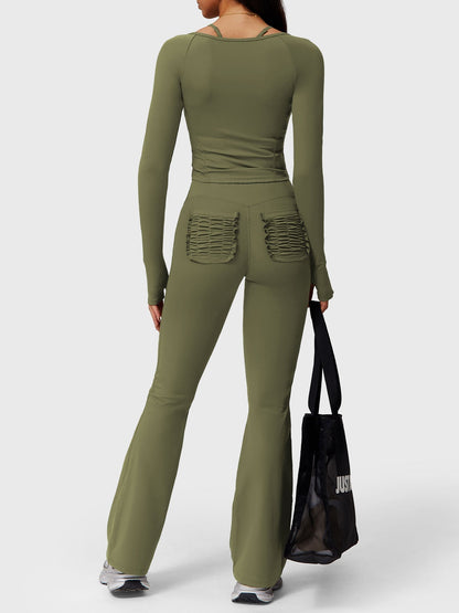 Legginsy Elise Ruffle Pocket Flare - Ironfit PL