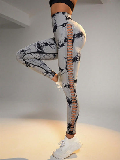 Legginsy Tie - Dye Raw Seamless - Ironfit PL