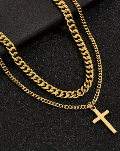Naszyjnik Cuban Double Cross - Ironfit PL