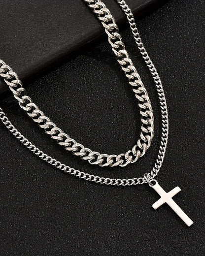 Naszyjnik Cuban Double Cross - Ironfit PL