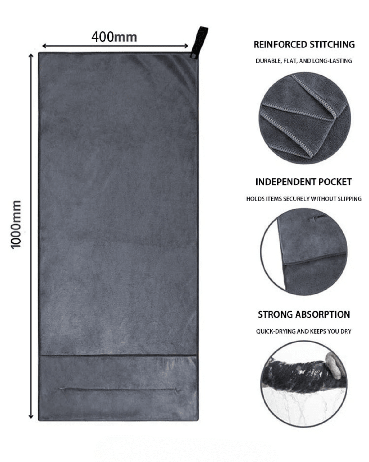 Ręcznik z mikrofibry Ironfit Zip - Pocket - Ironfit PL