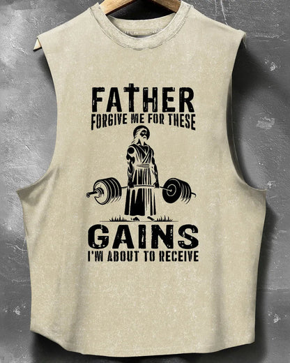 TANK TOP FATHER FORGIVE ME WASHED - Ironfit PL
