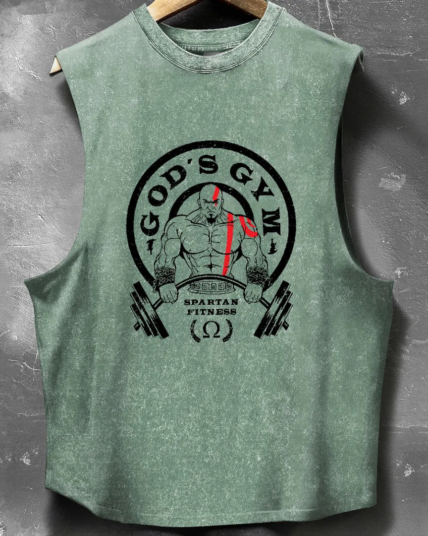 TANK TOP GOD'S GYM WASHED - Ironfit PL
