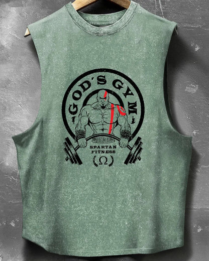 TANK TOP GOD'S GYM WASHED - Ironfit PL