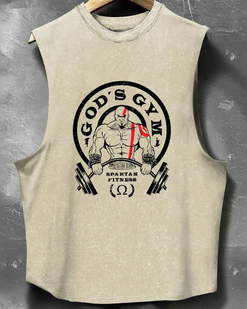 TANK TOP GOD'S GYM WASHED - Ironfit PL