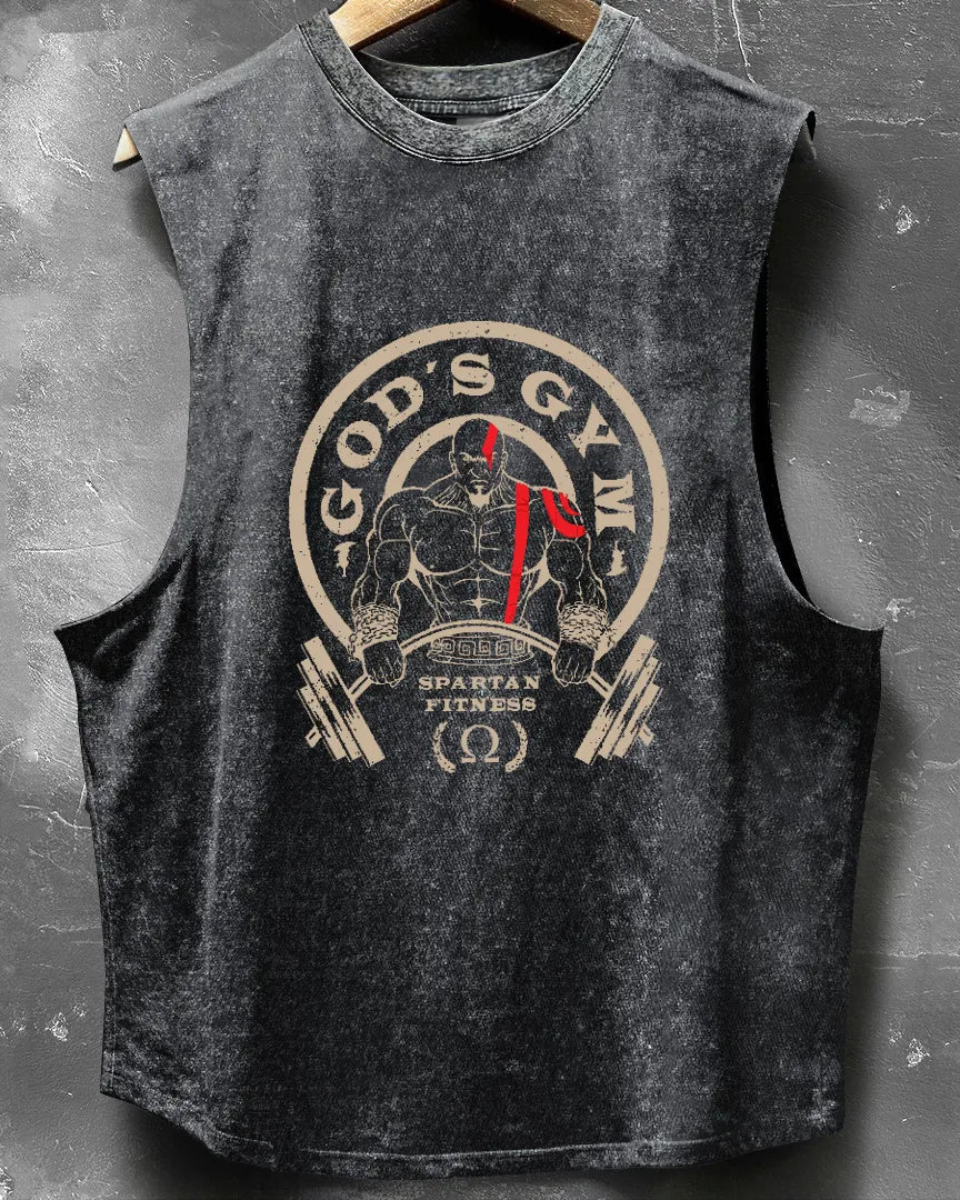 TANK TOP GOD'S GYM WASHED - Ironfit PL