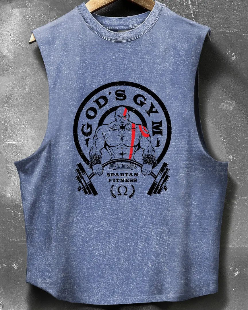 TANK TOP GOD'S GYM WASHED - Ironfit PL
