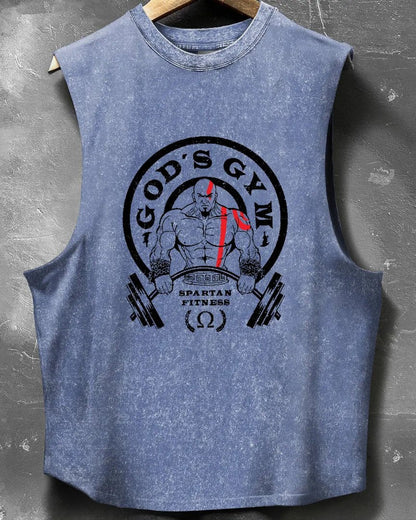 TANK TOP GOD'S GYM WASHED - Ironfit PL