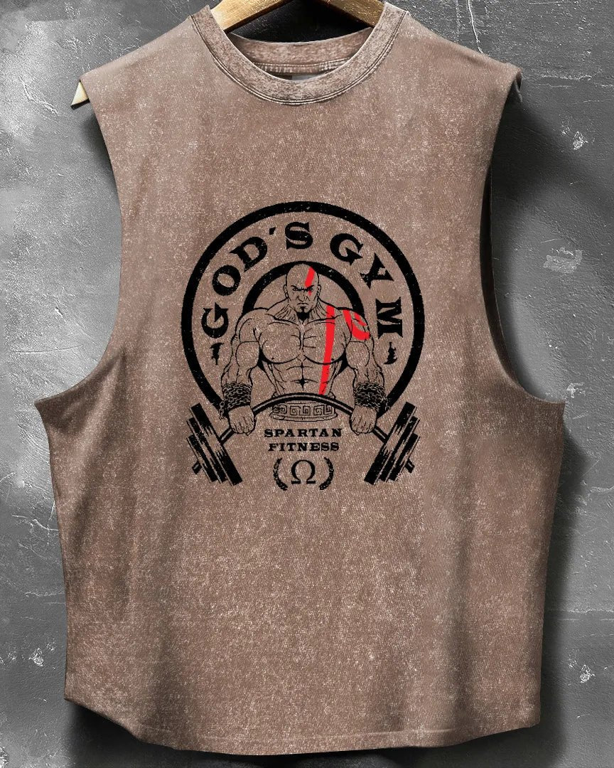 TANK TOP GOD'S GYM WASHED - Ironfit PL
