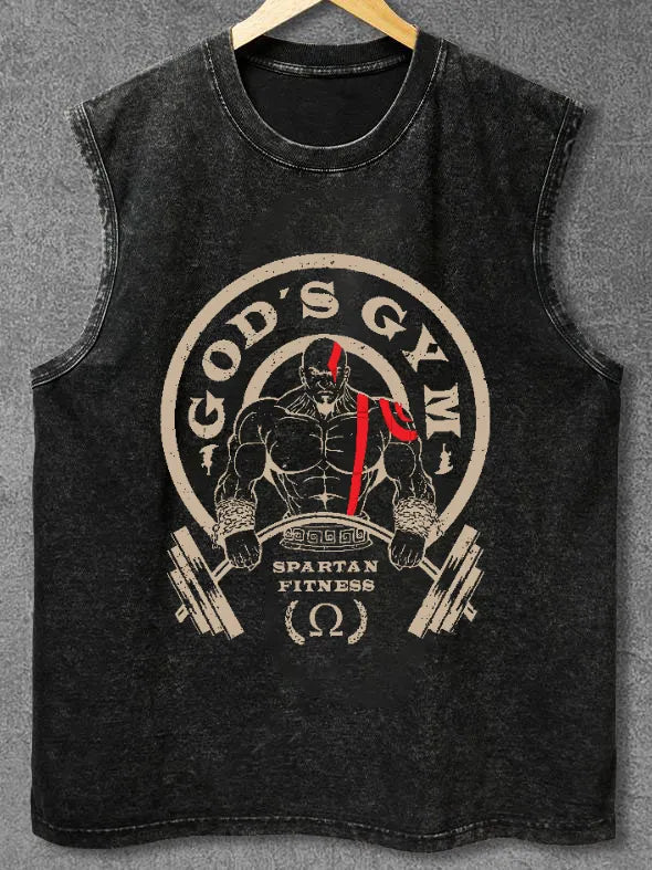 TANK TOP GOD'S GYM WASHED - Ironfit PL